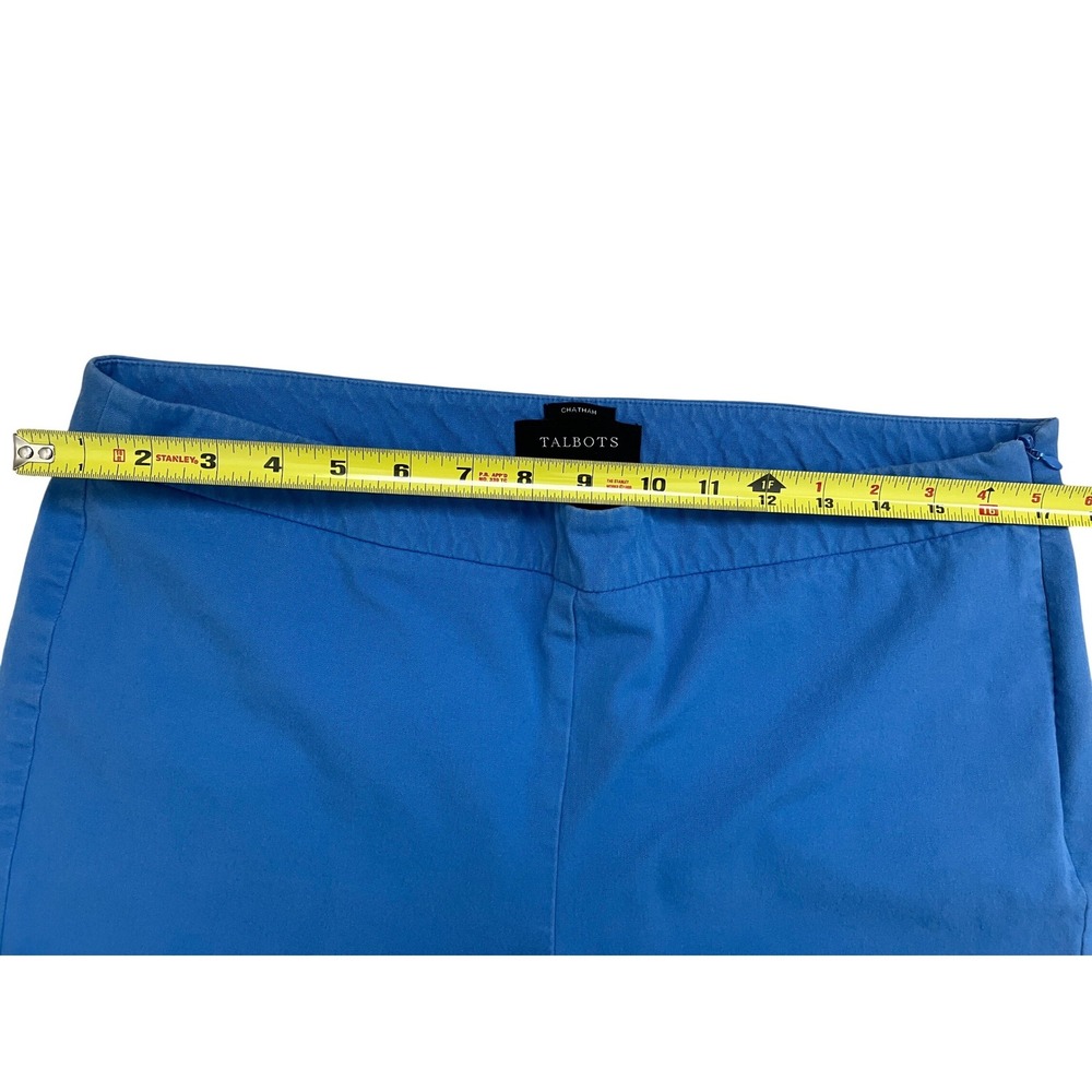 Talbots Chatham Ankle Pants Womens 12 Blue Side Zip Slim Stretch Cotton Blend‎ - Picture 3 of 6